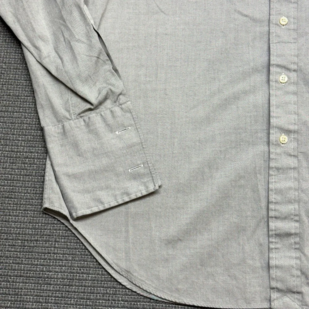Polo Ralph Lauren Philip Grey Pinpoint Oxford Button Down‎ Shirt Mens 17-35